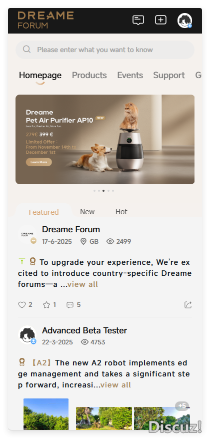 追觅社区，用的就是Discuz，你看就把底导删了，其他导航之类的，也都采用不固定宽度的设定，这就是东西方文字差异导致的底层设计理念区别。这只是举例，此类问题导致的设定差异还很多